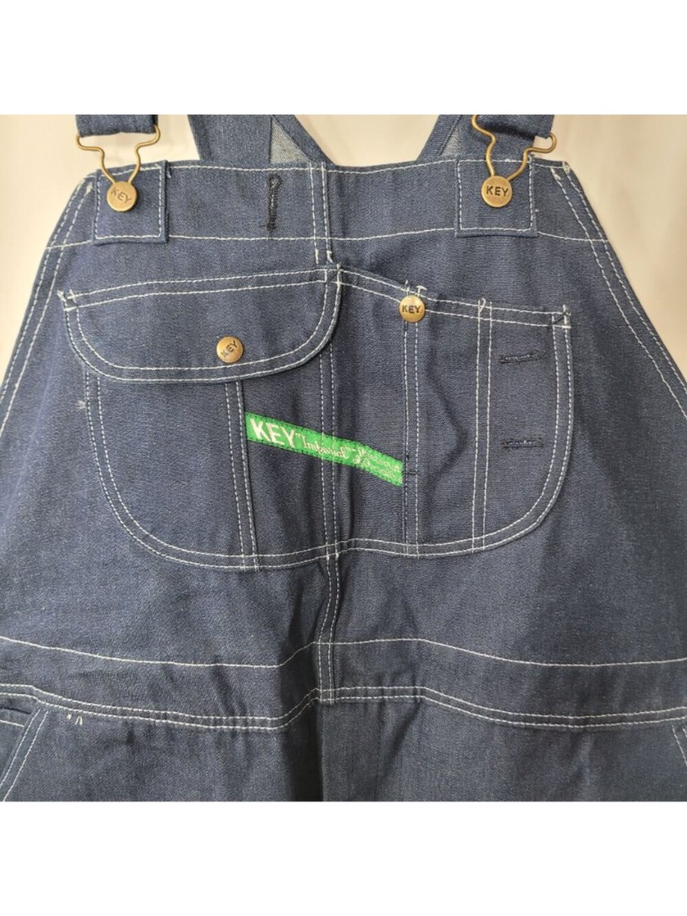 Key Imperial Men's Blue Denim Bib Overalls US Size 48x32 NWOT - Picture 3 of 12